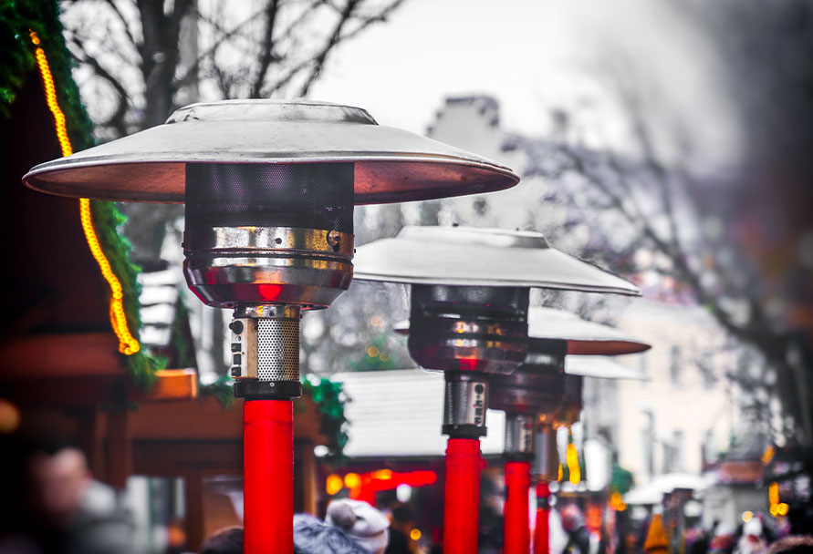 Natural-gas-powered infrared heaters