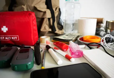 Image includes things that you should consider adding to an emergency kit.